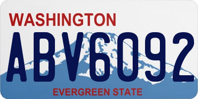 WA license plate ABV6092