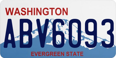 WA license plate ABV6093