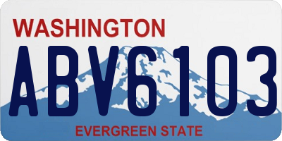 WA license plate ABV6103