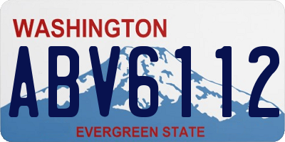 WA license plate ABV6112