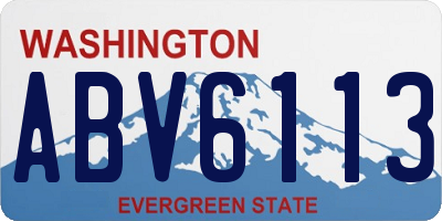 WA license plate ABV6113