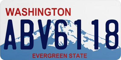 WA license plate ABV6118