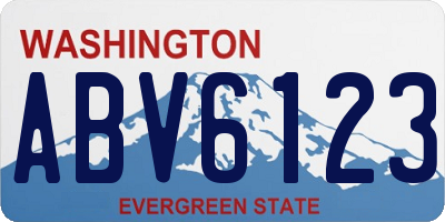 WA license plate ABV6123