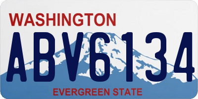 WA license plate ABV6134