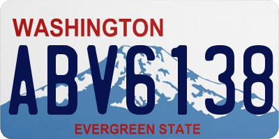 WA license plate ABV6138