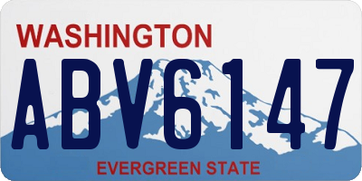 WA license plate ABV6147