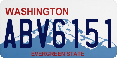 WA license plate ABV6151