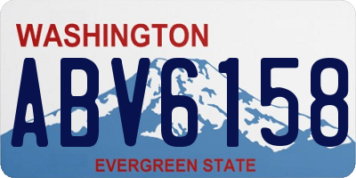 WA license plate ABV6158