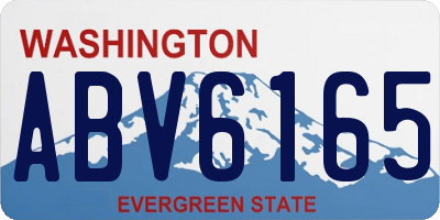 WA license plate ABV6165