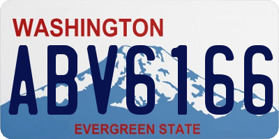 WA license plate ABV6166