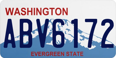 WA license plate ABV6172