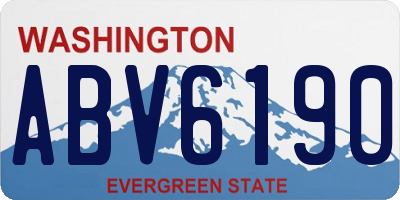 WA license plate ABV6190