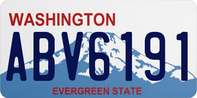 WA license plate ABV6191