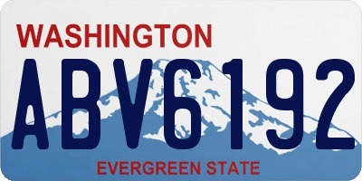 WA license plate ABV6192