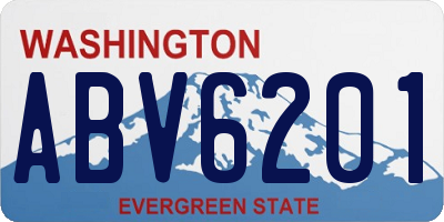 WA license plate ABV6201