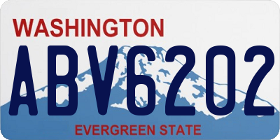 WA license plate ABV6202