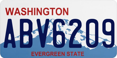 WA license plate ABV6209