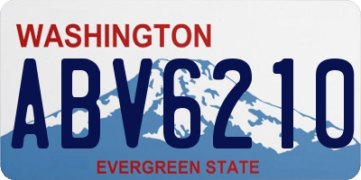 WA license plate ABV6210