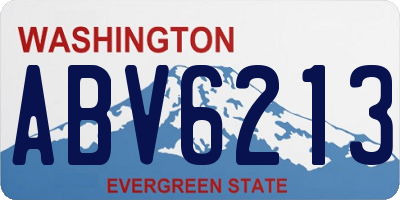 WA license plate ABV6213