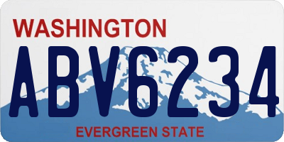 WA license plate ABV6234