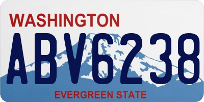 WA license plate ABV6238