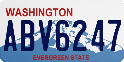 WA license plate ABV6247