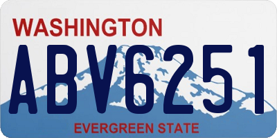 WA license plate ABV6251