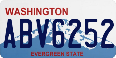 WA license plate ABV6252