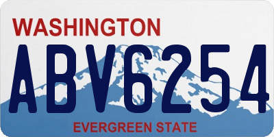 WA license plate ABV6254