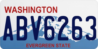 WA license plate ABV6263