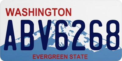 WA license plate ABV6268