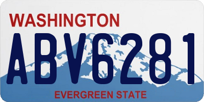 WA license plate ABV6281