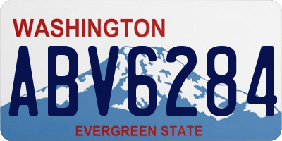 WA license plate ABV6284