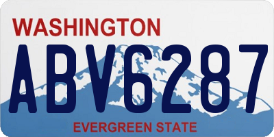 WA license plate ABV6287