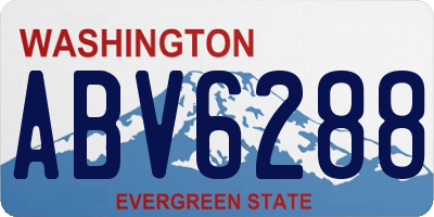 WA license plate ABV6288