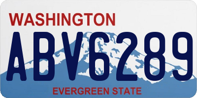 WA license plate ABV6289