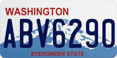 WA license plate ABV6290