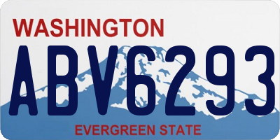 WA license plate ABV6293