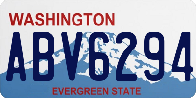 WA license plate ABV6294