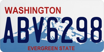 WA license plate ABV6298