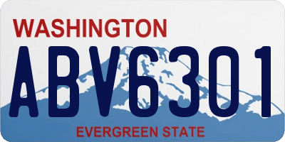 WA license plate ABV6301