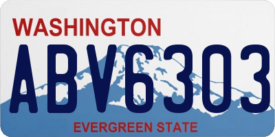 WA license plate ABV6303