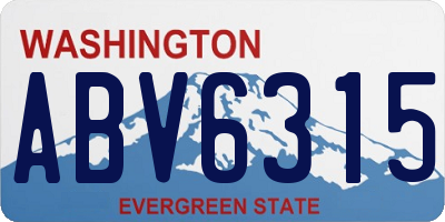 WA license plate ABV6315