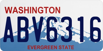 WA license plate ABV6316