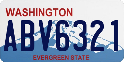 WA license plate ABV6321