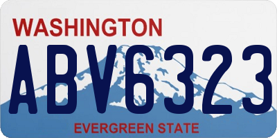 WA license plate ABV6323