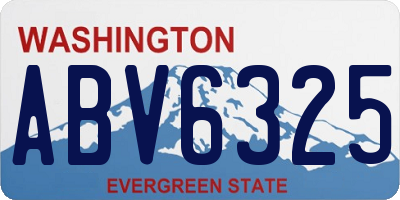 WA license plate ABV6325