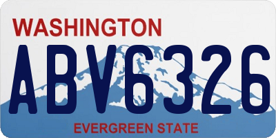 WA license plate ABV6326