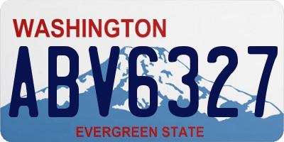 WA license plate ABV6327