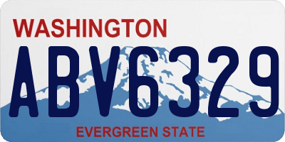 WA license plate ABV6329